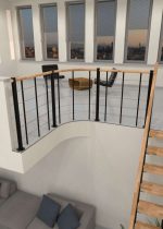 Ballustra parapetto con corde basse e corrimano in legno dritto - immagine 2