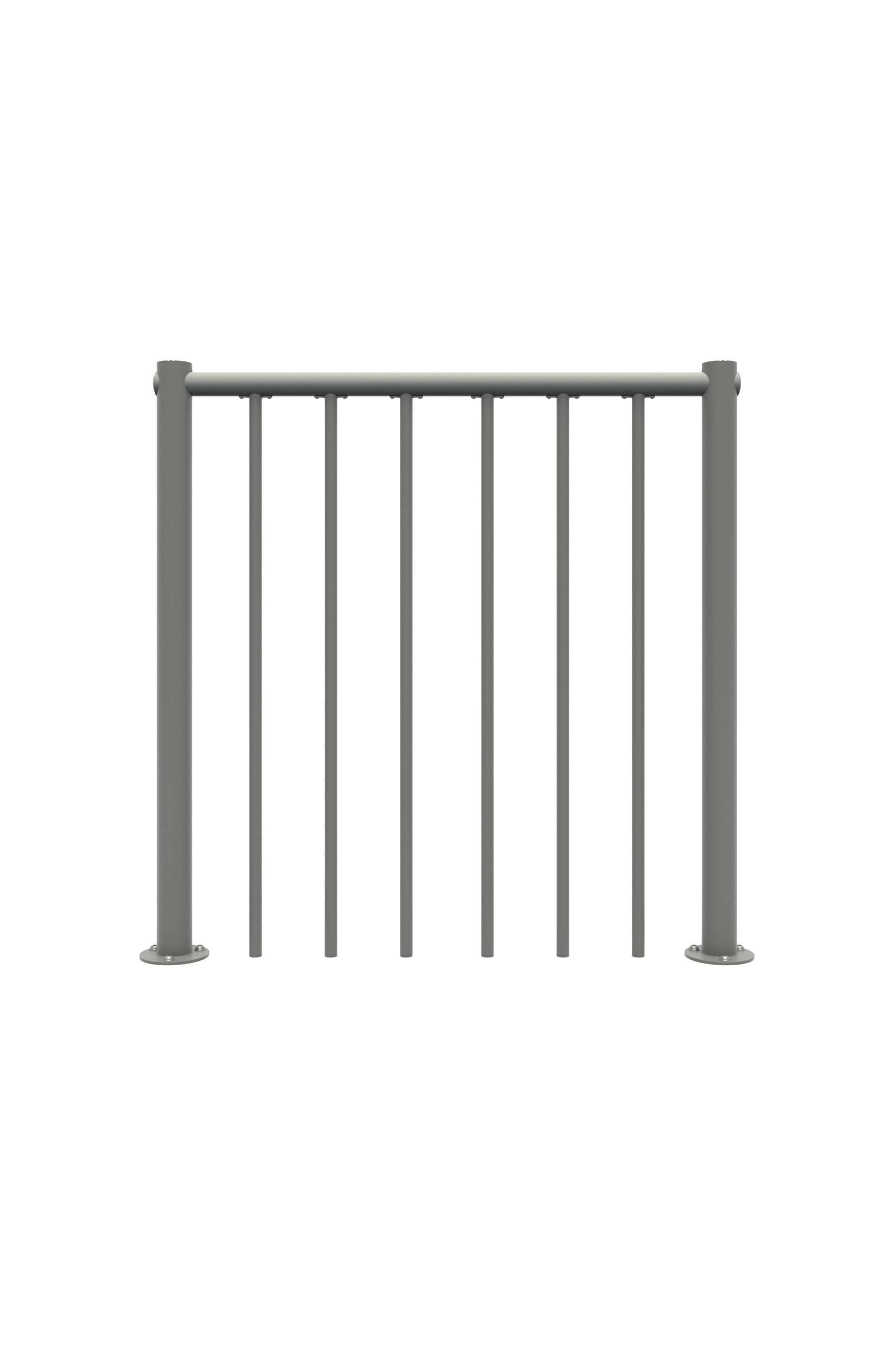 Ballustraia con barre verticali e corrimano in PVC