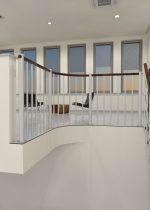 Ballustratura con barra verticale e corrimano in legno dritto - immagine 3