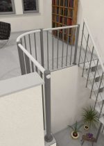 Ballustratura con barra verticale e corrimano in legno dritto - immagine 4