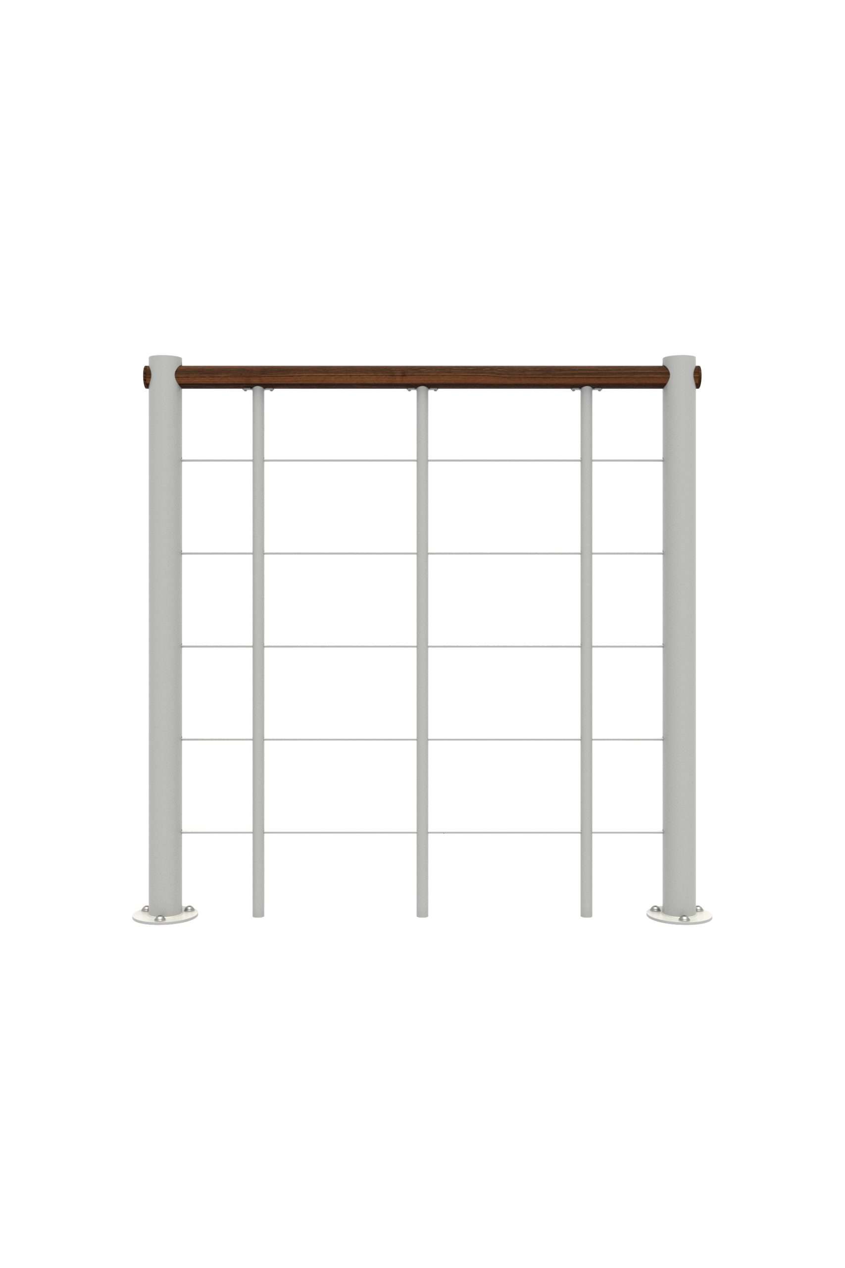 Bruestungsgelaender_Untergurte_Holz_Walnuss_weiss_gerade-7-scaled Ballustra parapetto con corde basse e corrimano in legno dritto - immagine 1