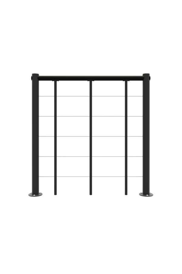 Ballustra parapetto con corde inferiori e corrimano in PVC